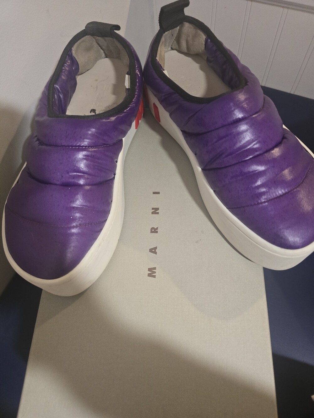 Marni Purple Slip-On Platform Sneakers